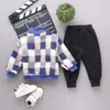 Herfst winter baby kinderen kleding sets baby jongens meisjes dikke wollen fluwelen trui uitloper jassen + broek 2 stks kinderen Snowsuit H0909