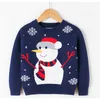 2021 New Christmas Sweaters Autumn Winter Baby Girls Boys Knitting Pullovers Tops Children Elk Print Long Sleeve Sweaters 3-7Y Y1024