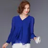 Chemisiers pour femmes chemises mode 2022 femmes en mousseline de soie élégant dames hauts femme manches longues chemise décontractée Blusas 6 couleurs Vestidos