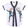 Mäns Baseball Jersey 3D-T-shirt Tryckknappskjorta Unisex Summer Casual Undershirts Hip Hop Tshirt Teens 015