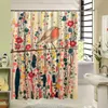 Art Design White Black Red Shower Curtain For Kid Who Love Science Home Decor Water Resistant Polyester Fabric Hooks Curtains