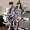 Sandala Sexiga Kvinnor Man Pyjamas Set Print Crane SleepWear Pyjamas Casual HomeWear Family Par Nightwear X0526