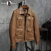 Hommes en cuir Faux hommes en peau de mouton véritable moto veste de luxe poche Slim Fit travail bureau court manteau rue fermeture éclair vêtements d'extérieur décontractés