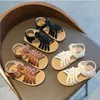 어린이 여름 샌들 소프트 바닥 신발 1 2 3 4 5 6 년 아기 여자 공주 드레스 어린이 로마 샌들 크기 21-30