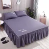 Wostar Nordic Sólido Cama de Cama de Capa Coleitas Verão Suave Comfort Bedding Set Luxo Home Têxteis Única Rainha Dupla Rei 210626