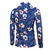 Men's Tracksuits Men Christmas Snow Printed Suit Two-Piece Fashion Button Lapel Long Sleeve Jacket Casual Pants Outfits 2 Piece