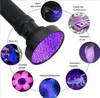 395-400nm 100LED lampe de poche UV torche lumière noire détection lampe de poche torche Portable lumière violette détecteur d'argent lampe