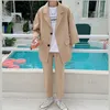 2021 Mode Herrenanzug Dreiviertelärmel Jacke Knöchellange Hose Schwarz Khaki Baggy Lässige Streetwear Sommerkleidung Sets X0909