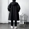 Мужские траншеи для мужчин с капюшоном куртки Harajuku Windbreaker Pocket пальмовый пальто мужской повседневный университет Hip Hop Streetwear длинное пальто