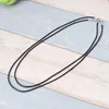 Corde de collier de chaîne de cordon en cuir de soie noire de haute qualité avec fermoir à pince de homard