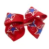 Hårtillbehör 4th of July Barrettes Baby Girls Big Bow Hairclips 3pcs / set USA Flagga Independence Day Clips M3475