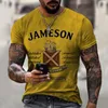 Camisetas masculinas Rua de verão Jameson Irish Cirt
