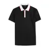 Polo con risvolto a contrasto Uomo Estate Manica corta Social Business Formale POLO Camicie Stile britannico Streetwear Abbigliamento maschile 210527