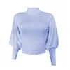 Jesień Zima Kobiety Ciepły sweter Moda Styl Blue Woolen Swetry Kobiet Z Długim Rękawem Turtleneck Dzianiny Sweter Pulowers 210508