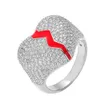 14K White Gold Diamond Heart Broken Rings Iced Out Bling Men Women Zirconia Hip Hop Ring Luxury Deisnger Ring Gifts Jewelry241H