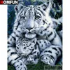 Homfun Fullständig Square / Round Drill DIY Diamond Painting "Animal Tiger" 3D Broderi Cross Stitch 5D Heminredning A16132