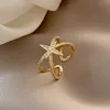 Cluster Rings Fashion Personality Full Diamond Six-pointed Star Open Ring Female Temperament Exquisite Trend Party Jewelry