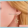 Charm Jewelrydesigners Mode Kreativer fünfzackiger Stern Liebe Einfacher Trend Vielseitige Damenohrringe Eru33 Drop Lieferung 2021 8Zdc2