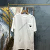 21SS Summer Mens T-shirts Lettre de luxe Imprimer T-shirt Designer Triangle Poche T-shirts Paris Vêtements T-shirt à manches courtes Lâche ST206R