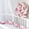 Bed Rails 1M2M3M Baby Bed Bumper Infant Cradle Pillow Cushion Braid Knot Bumper Crib Bumper Protector Room Decor Tour De Lit Bebe Tresse 231109