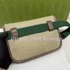 حقيبة Crossbody مصممة للنساء جوانب مزدوجة كروس حقائب الجسم العلامة التجارية تغطية محفظة الكتف باللون البني G050289S