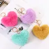 Heart Plush Keychain Party Supplies Ladies Bag Decoration Pendant Car Keychains Tillbehör