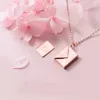 MloveAcc Véritable 925 Sterling Silver Pendentif Collier Femmes Enveloppe Amant Lettre Pendentif Cadeaux pour Petite Amie 210726