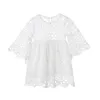 1Pc Family Matching Clothes Mother Daughter Dresses Women Floral Lace Baby Girl Mini Mom Party 210724