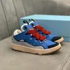 Schnürgitter Designer gewebter Schuhe Stil Herren Frauen Sneaker geprägt Wildleder Bordstein Sneaker in Nappa-Kalbskäulschuhschuhgummi-Plattform Sohle Frauen und Kinder