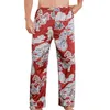 Grande tamanho de seda homens casuais calças de sono outono de inverno homens pijama fundo sleepwear pijama solta homewear 04