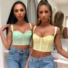 Court Sexy Hors Épaule Croptop Streetwear Femmes Sans Manches Ubrania Damskie Vetement Femme Dos Nu Bandeau Rouoas Femininas 210326