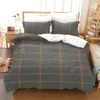 Bedding Sets Stripe Set Bed Nordic Cover Solid Color Duvet Covers Bedroom Comforter Three-Piece Quilt Sheet