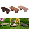 New3PCS Cute Drewniany Krzesło Stołek Wróżka Garden Miniatury Decor Para Ławka Akcja Figurka DIY Micro Gnome Terrarium Prezent EWD7349