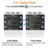 Timers Timer digital 99 horas TripleCount Down/Up Clock Cozinha cozinhando com um grande suporte de ímã de alarme LCD LCD