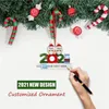 In Stock Quarantine Personalized Christmas 2021 Decoration DIY Hanging Ornament Cute Resin Snowman Pendant Social Distancing Party