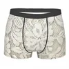 Underbyxor Bohemian Patterns Ivory Beige Lace Homme Panties Mäns Underkläder Ventilera Shorts Boxer Briefs