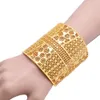 Trendy Flower Bnagle Frauen Schmuck 24 Karat Gold Farbe Armreifen Armband Afrikanische Dubai Arabische Partei für Mamma Geschenke