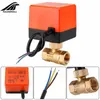 DN15 / DN20 / DN25 elektrische gemotoriseerde draadbal messing AC 220V 2-weg 3-draads 1,6 MPA met actuator voor water, gas, olie 210727