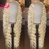 613 Blonde Deep/Water Wave Frontal Wigs For Black Women Brazilian Long Wavy Synthetic None Lace Front Wig