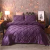 Luxe zwart dekbedovertrek knijpen ploeg op korte beddengoed set koningin king size 3 stcs bed linnen set dekbeddeksel set met kussensloop45 478945385