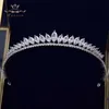 Элегантные листья прозрачные Zircon Свадьба свадьбы Tiaras Hairbands Кристалл Невесты Аксессуары для волос Вечерние Волос Ювелирные Изделия X0625