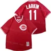 Vintage 1969 1976 Retro Baseball 11 Barry Larkin Jerseys 8 Joe Morgan 13 Dave Concepcion 14 Pete Rose Pullover All Stitched Cool Base Pinstripe White Grey Red Retire