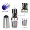 2Pcs/set Electric Pepper Mill Stainless Steel Automatic Gravity Induction Salt and Grinder Kitchen Spice Grinding Tools 210713