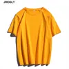 Summer New 100% Cotton Soft Mens T Shirts Casual Short Sleeve O-Neck Regular Fit Black White Yellow Basic Tops Tees M-4XL 210324