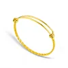 10st / lot grace stunder 3 färger twist bangles armband 316l rostfritt stål justerbar tråd manschett armband gör DIY smycken Q0717