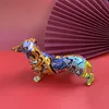 Modern Creative Painted Colorful Dachshund Dog Decoration Home Wine Cabinet Office Decoration Desktop Decoration Crafts 210910