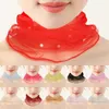 Scarves Beaded Solid Color Bib Collar Summer Sunscreen Fake Silk Scarf Breathable Mesh Children's Accessories Necklace