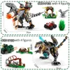 Mengwoha jurassic Reload 티라노 사우루스 Rex 빌딩 블록 공룡 세계 어린이를위한 동물 공원 벽돌 장난감 X0503