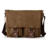 New Fashion Crossbody Bag Canvas Mäns Messenger Bag Canvas Shoulder Bag Men Fritid Black Coffee