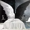 Aangepaste 3d foto behang nordic moderne creatieve zwart witte engel vleugels kunst muur schilderij woonkamer slaapkamer woondecoratie
